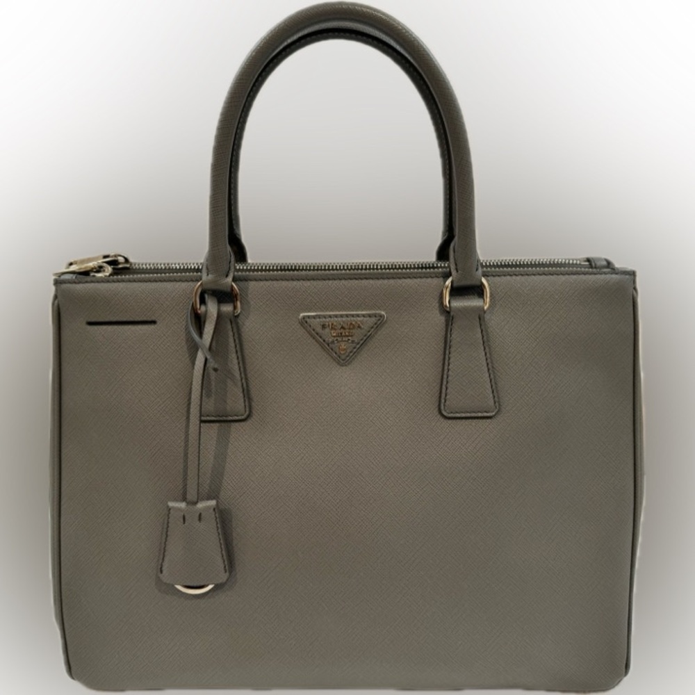 PRADA Saffiano Galleria Lux Double Zip Medium Leather Tote